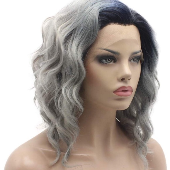 KREE 14” GREY OMBRÉ WAVY Lace Front Wig *NWT*? main image 5